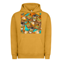 Pigment Peanut Butter autumn cupcakes seamless pattern Urban Hoodie - BundleAndBundleShop