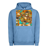 Pigment Pebble Blue autumn cupcakes seamless pattern Urban Hoodie - BundleAndBundleShop
