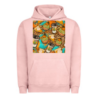 Pigment Salmon autumn cupcakes seamless pattern Urban Hoodie - BundleAndBundleShop