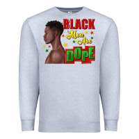 Heather Grey black men are dope black man Premium Sweatshirt - texasbilliewilder