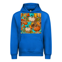Cobalt fall pumpkin seamless pattern Urban Hoodie - BundleAndBundleShop