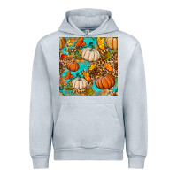 Heather Grey fall pumpkin seamless pattern Urban Hoodie - BundleAndBundleShop