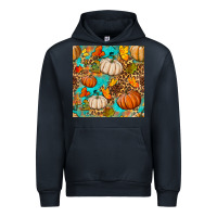 Navy fall pumpkin seamless pattern Urban Hoodie - BundleAndBundleShop