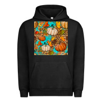 Pigment Black fall pumpkin seamless pattern Urban Hoodie - BundleAndBundleShop