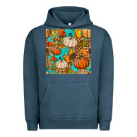 Pigment Midnight Navy fall pumpkin seamless pattern Urban Hoodie - BundleAndBundleShop