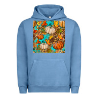 Pigment Pebble Blue fall pumpkin seamless pattern Urban Hoodie - BundleAndBundleShop