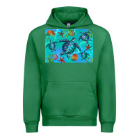 Emerald Turtle Seashells Starfish Urban Hoodie - Artiststas
