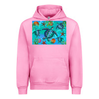 Fuchsia Pink Turtle Seashells Starfish Urban Hoodie - Artiststas