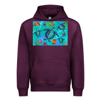 Mauve Wine Turtle Seashells Starfish Urban Hoodie - Artiststas
