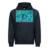Navy Turtle Seashells Starfish Urban Hoodie - Artiststas