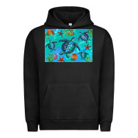 Pigment Black Turtle Seashells Starfish Urban Hoodie - Artiststas
