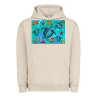 Pigment French Oak Turtle Seashells Starfish Urban Hoodie - Artiststas