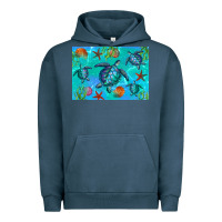 Pigment Midnight Navy Turtle Seashells Starfish Urban Hoodie - Artiststas
