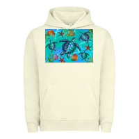 Pigment Pistachio Turtle Seashells Starfish Urban Hoodie - Artiststas