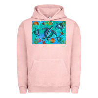 Pigment Salmon Turtle Seashells Starfish Urban Hoodie - Artiststas