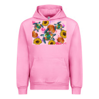 Fuchsia Pink Sunflowers Turtle Urban Hoodie - Artiststas