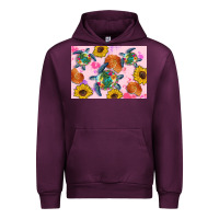 Mauve Wine Sunflowers Turtle Urban Hoodie - Artiststas