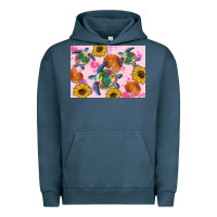 Pigment Midnight Navy Sunflowers Turtle Urban Hoodie - Artiststas