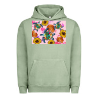 Pigment Oil Green Sunflowers Turtle Urban Hoodie - Artiststas