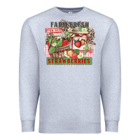 Heather Grey farm fresh strawberries Premium Sweatshirt - Zillion Design Studio
