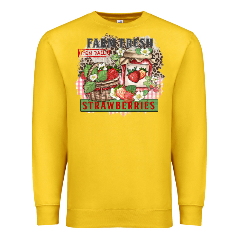 Farm Fresh Strawberries Premium Sweatshirt by Zillion Design Studio | Teevron