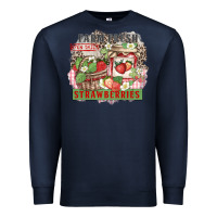 Navy farm fresh strawberries Premium Sweatshirt - Zillion Design Studio