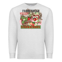 Oatmeal Heather farm fresh strawberries Premium Sweatshirt - Zillion Design Studio