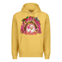 Antique Gold pink christmas believe  rainbow Premium Hoodie - AdoDesignShop