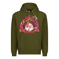 Army Green pink christmas believe  rainbow Premium Hoodie - AdoDesignShop