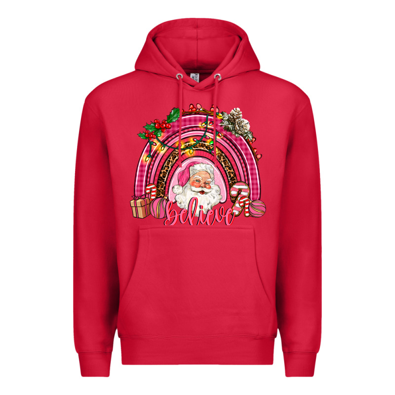 Pink Christmas Believe  Rainbow Premium Hoodie by AdoDesignShop | Teevron
