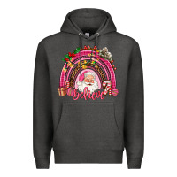 Charcoal Heather pink christmas believe  rainbow Premium Hoodie - AdoDesignShop