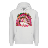 Dove Grey pink christmas believe  rainbow Premium Hoodie - AdoDesignShop