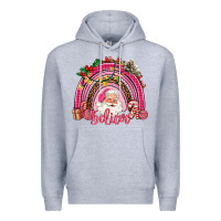 Heather Grey pink christmas believe  rainbow Premium Hoodie - AdoDesignShop