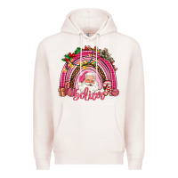 Pale Pink pink christmas believe  rainbow Premium Hoodie - AdoDesignShop