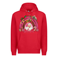 Red pink christmas believe  rainbow Premium Hoodie - AdoDesignShop
