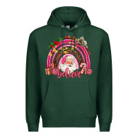 Sports Green pink christmas believe  rainbow Premium Hoodie - AdoDesignShop