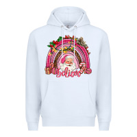 White pink christmas believe  rainbow Premium Hoodie - AdoDesignShop