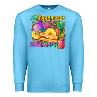 Ocean Blue farm fresh pineapple Premium Sweatshirt - Zillion Design Studio