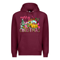 Burgundy merry christmas Premium Hoodie - AdoDesignShop