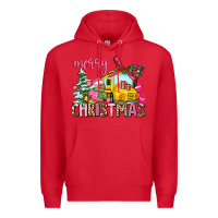 Red merry christmas Premium Hoodie - AdoDesignShop