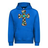Cobalt cowhide gemstone  cross Urban Hoodie - JahusDesignShop
