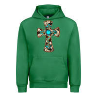 Emerald cowhide gemstone  cross Urban Hoodie - JahusDesignShop
