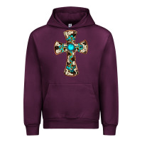 Mauve Wine cowhide gemstone  cross Urban Hoodie - JahusDesignShop