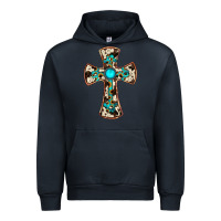 Navy cowhide gemstone  cross Urban Hoodie - JahusDesignShop