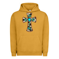 Pigment Peanut Butter cowhide gemstone  cross Urban Hoodie - JahusDesignShop