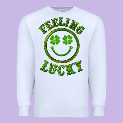 Premium Sweatshirt feeling lucky with leopard