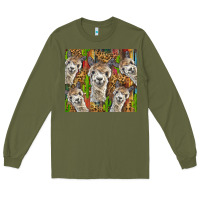 Army Green alpaca Long Sleeve Tee - BarkalooDesign