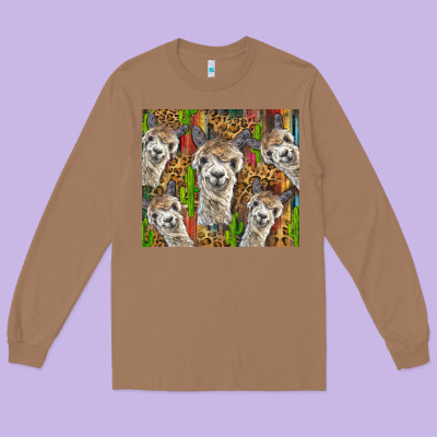 Alpaca Long Sleeve Tee Designed By Barkaloodesign