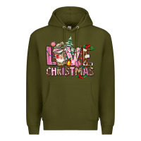 Army Green love christmas Premium Hoodie - AdoDesignShop