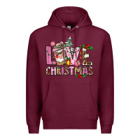 Burgundy love christmas Premium Hoodie - AdoDesignShop